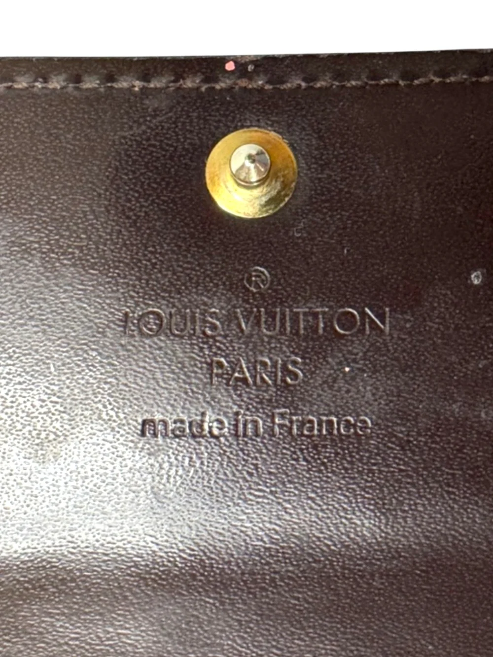 Louis Vuitton Patent Vernis Wallet in Burgundy Brown with Gold Hardware